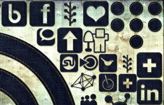 Denim Jeans Social Media Icons