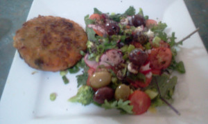 Veggie Burger & Salad