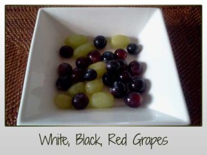 White Black and Red Grapes