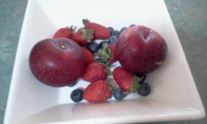 Plums, Strawberries, Blueberries