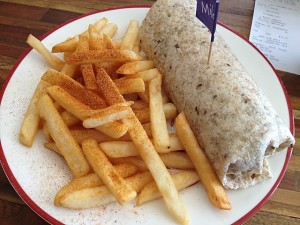 Supremo wrap & Peri-Peri Chips from Nandos