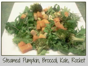 Steamed Pumpkin, Kale, Rocket