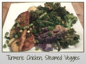 Turmeric Chicken, Steamed Veg