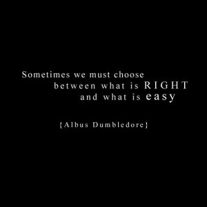 Dumbledore what is right