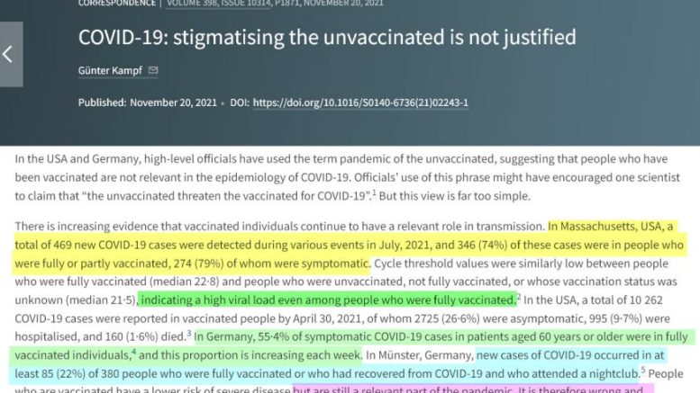 Stop falsely claiming the “unvaccinated threaten the vaccinated” – The Lancet
