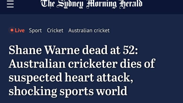 Death of Shane Warne from suspected Heart attack sparks Vaccine Debate