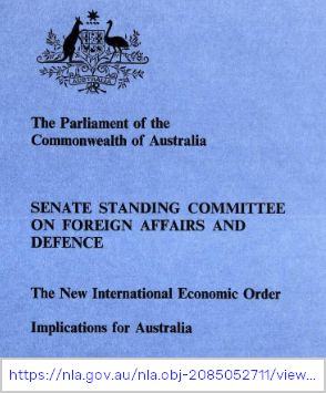 New Intl Economic Order - Implications for Australia