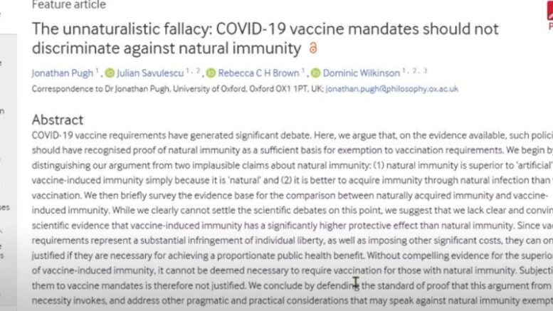 Vaccination or natural immunity [Dr John Campbell]