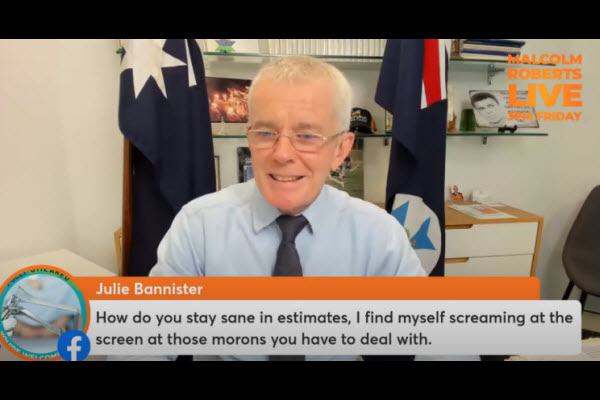 “Staying Sane” in Australian Parliament [Senator Malcolm Roberts]