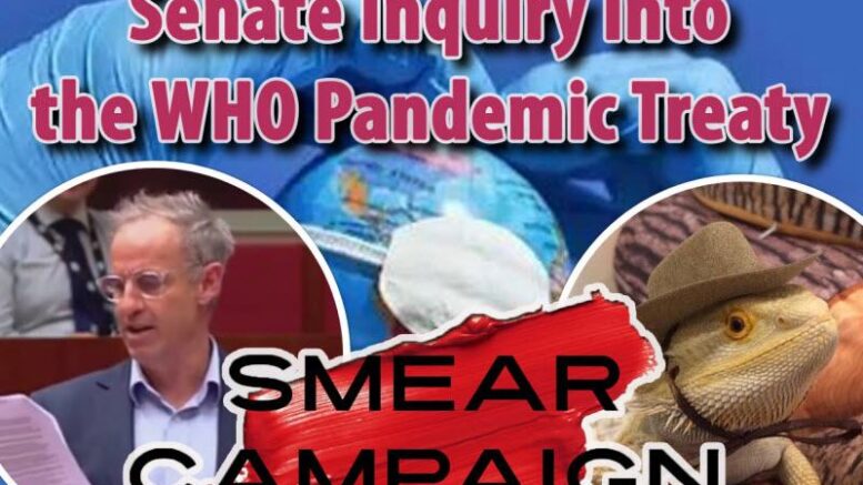WHO Pandemic Treaty Debate [Greens – McKim “Lizard People” speech]