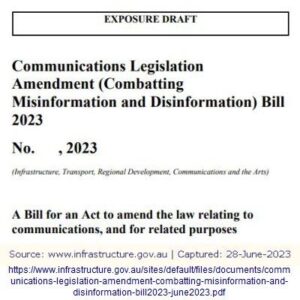 Communications Legislation Amendment (Combatting Misinformation and Disinformation) Bill 2023