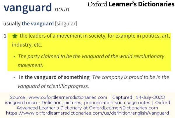 vanguard noun-Oxford