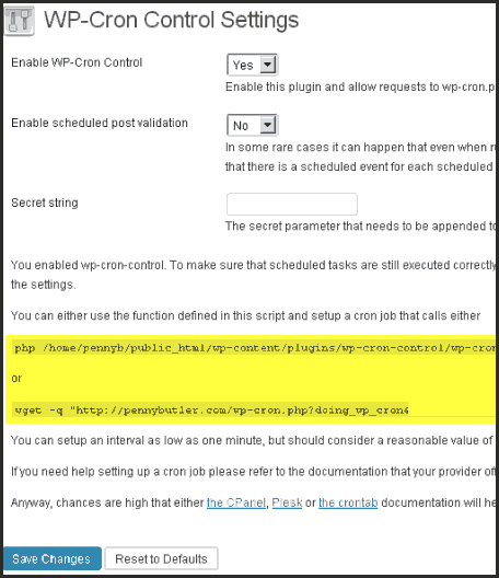 wp cron controls settings